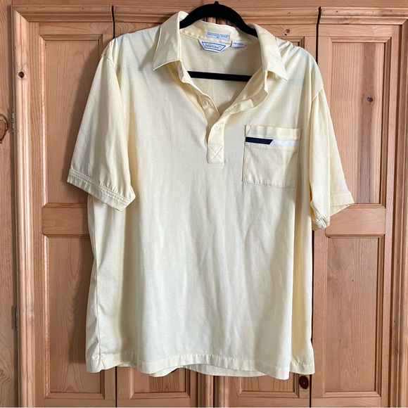 Vintage Idletime Mens 70s Yellow 1/4 Button Short Sleeve Polo Shirt Size XL - Picture 2 of 12
